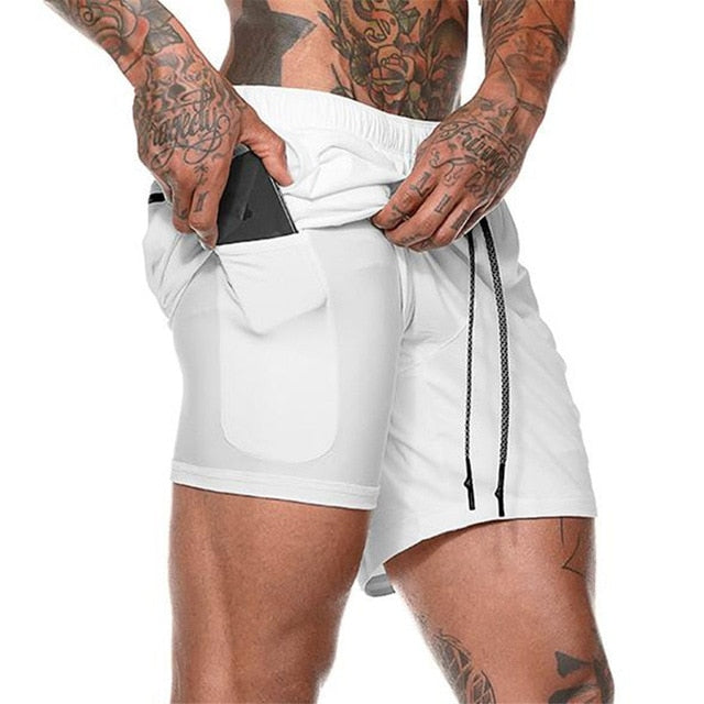 Men 2 in 1 Quick Dry Training Shorts