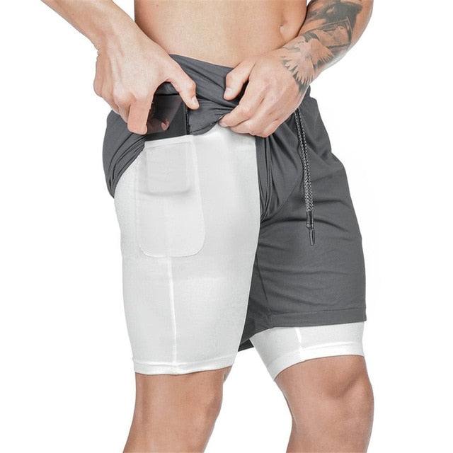 Men 2 in 1 Quick Dry Training Shorts