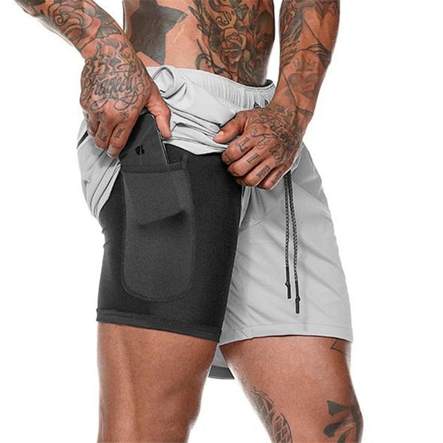 Men 2 in 1 Quick Dry Training Shorts