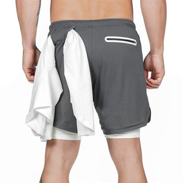 Men 2 in 1 Quick Dry Training Shorts