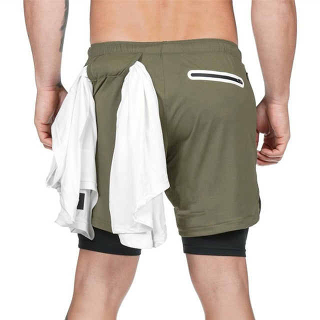 Men 2 in 1 Quick Dry Training Shorts