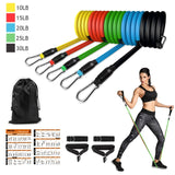 Resistance Bands Set Exercise Bands with Door Anchor Legs Ankle Straps for Resistance Training Physical Therapy Home Workouts
