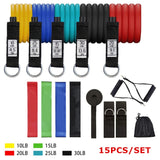 Resistance Bands Set Exercise Bands with Door Anchor Legs Ankle Straps for Resistance Training Physical Therapy Home Workouts
