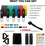 Resistance Bands Set Exercise Bands with Door Anchor Legs Ankle Straps for Resistance Training Physical Therapy Home Workouts