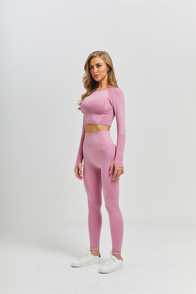 Seamless Yoga Fitness High Waist Set Outfits