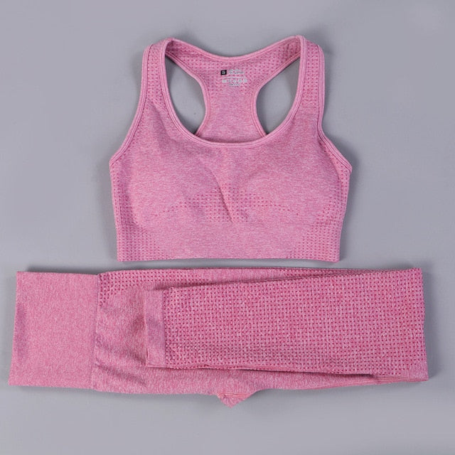 Seamless Yoga Fitness High Waist Set Outfits