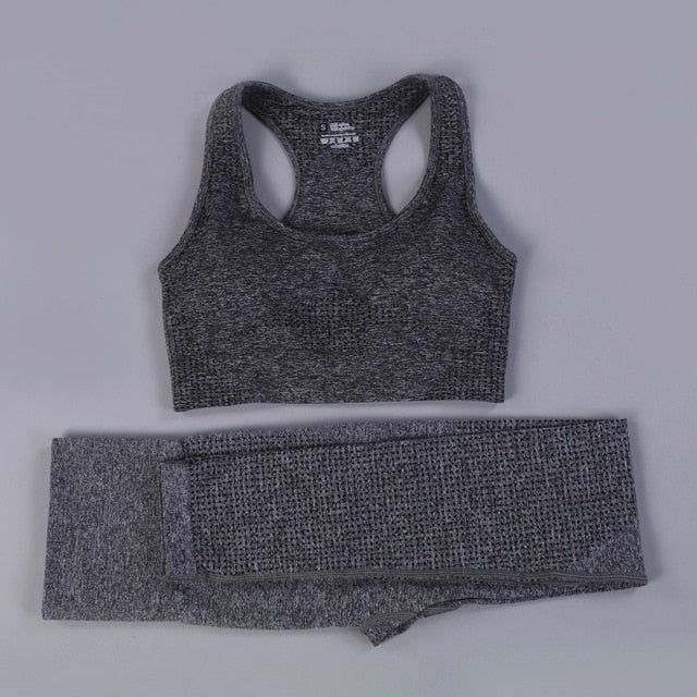 Seamless Yoga Fitness High Waist Set Outfits