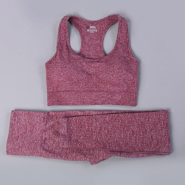 Seamless Yoga Fitness High Waist Set Outfits