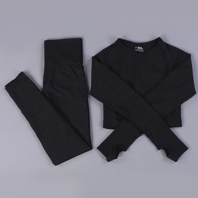 Seamless Yoga Fitness High Waist Set Outfits