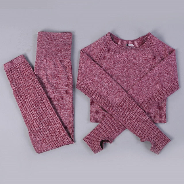 Seamless Yoga Fitness High Waist Set Outfits