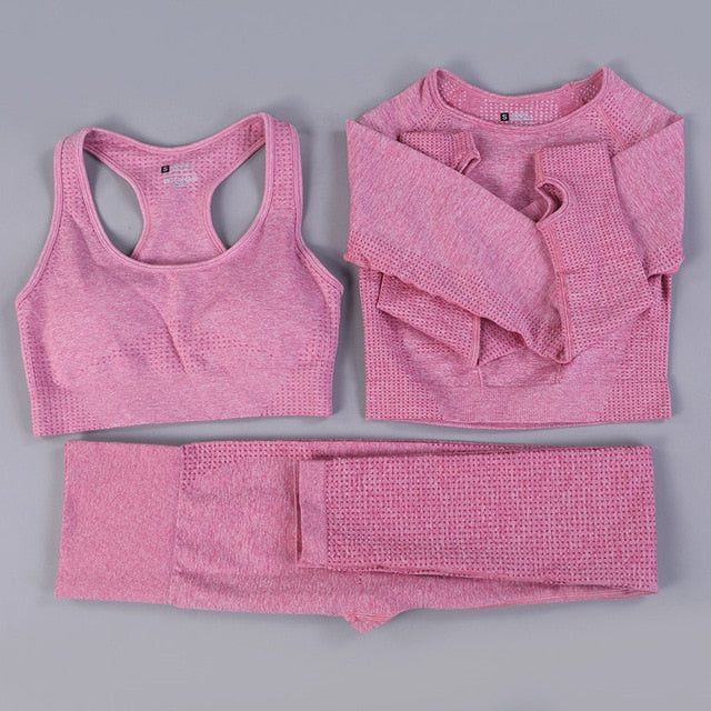 Seamless Yoga Fitness High Waist Set Outfits