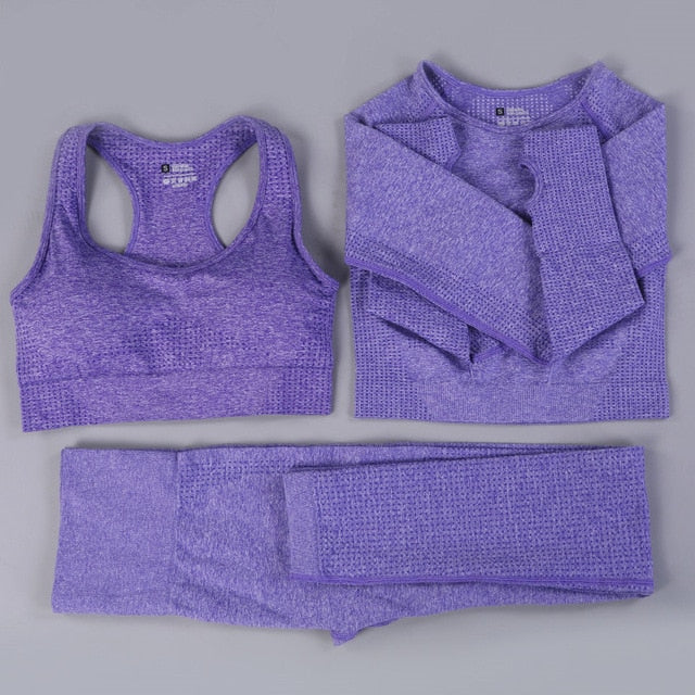 Seamless Yoga Fitness High Waist Set Outfits