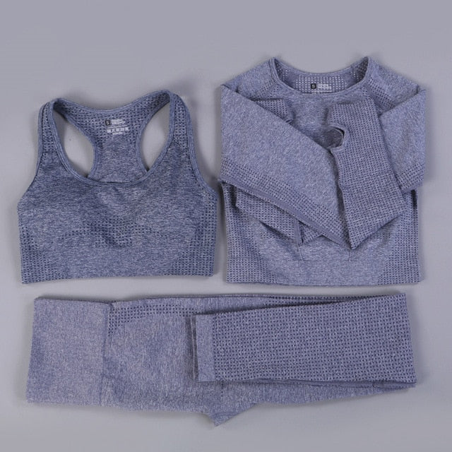 Seamless Yoga Fitness High Waist Set Outfits
