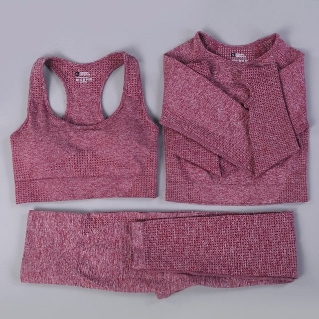 Seamless Yoga Fitness High Waist Set Outfits