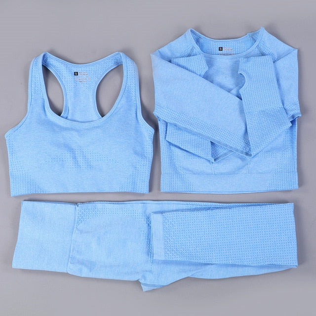 Seamless Yoga Fitness High Waist Set Outfits